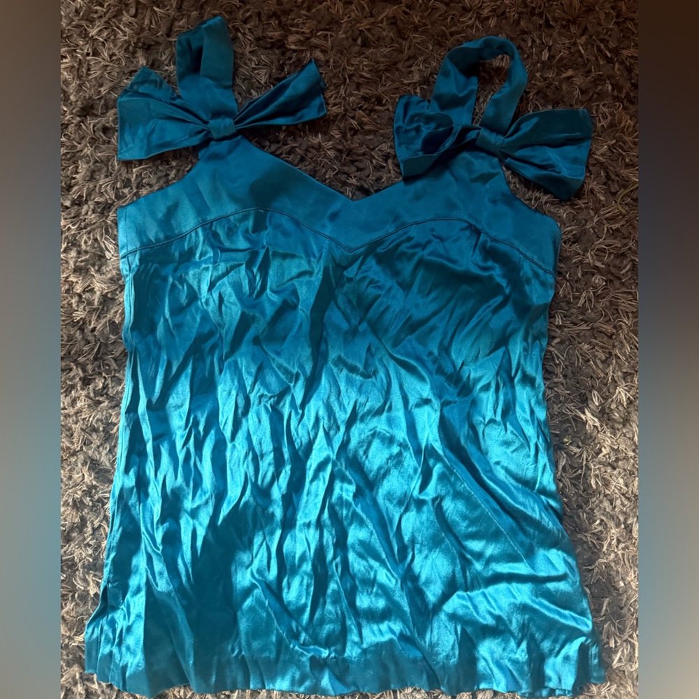 Trina Turk Vibrant Blue Tank Top with Bow Straps